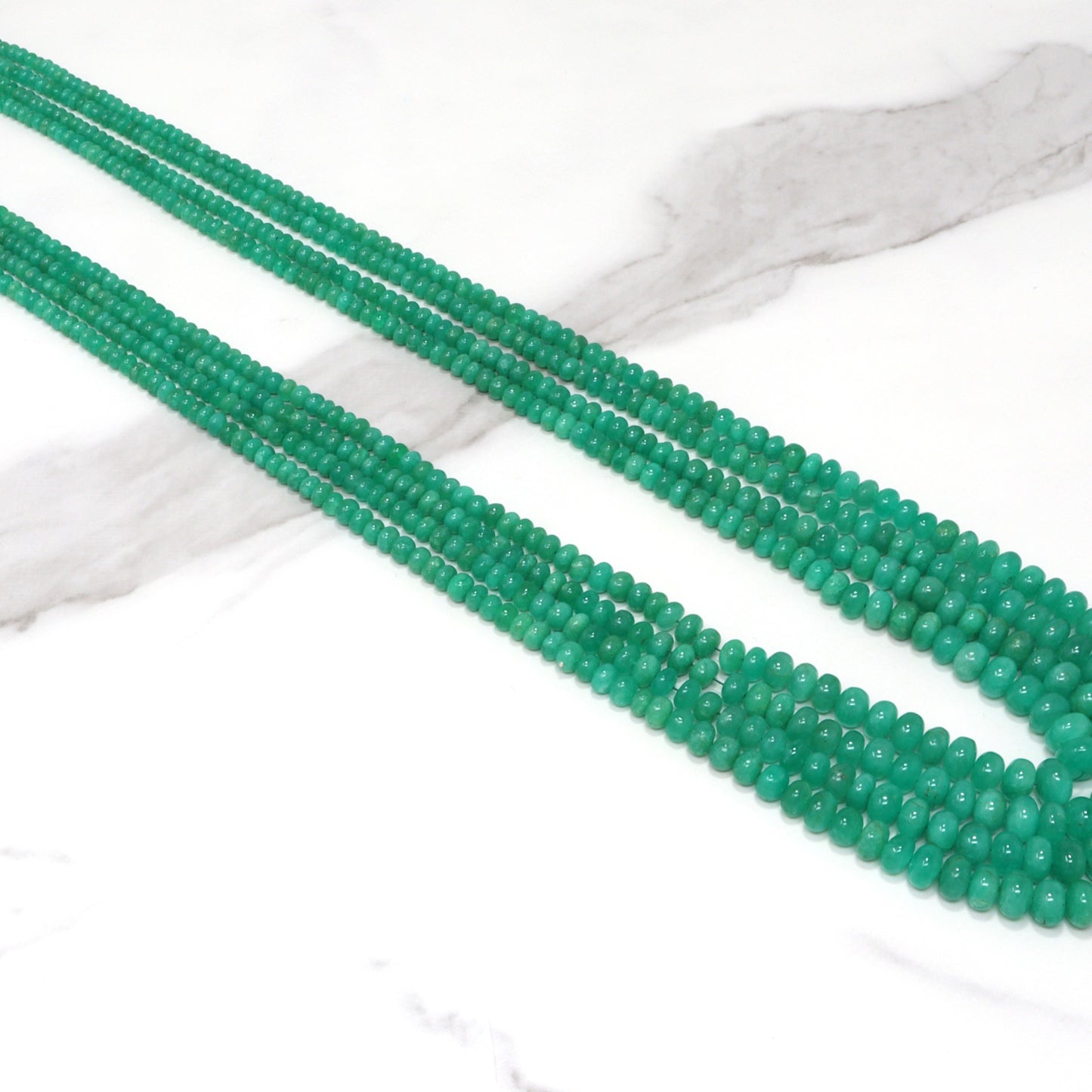 Green Emerald 4mm Smooth Rondelles