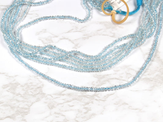Aquamarine 2.5mm Faceted Rondelles