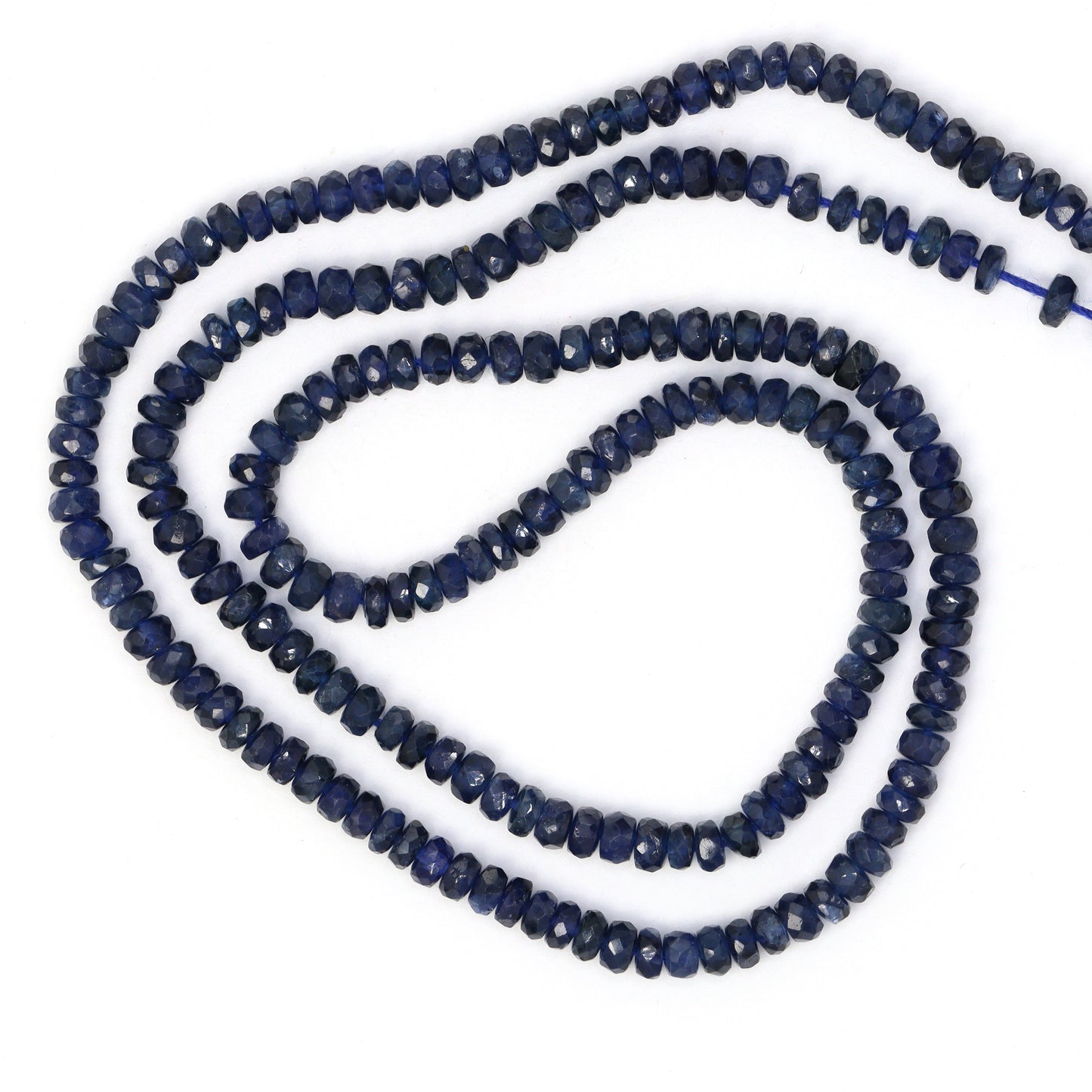 Navy Blue Sapphire 3.5mm Faceted Rondelles