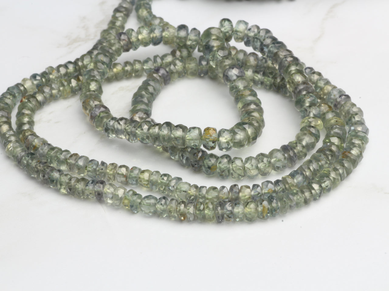 Forest Green Sapphire 3mm Faceted Rondelles