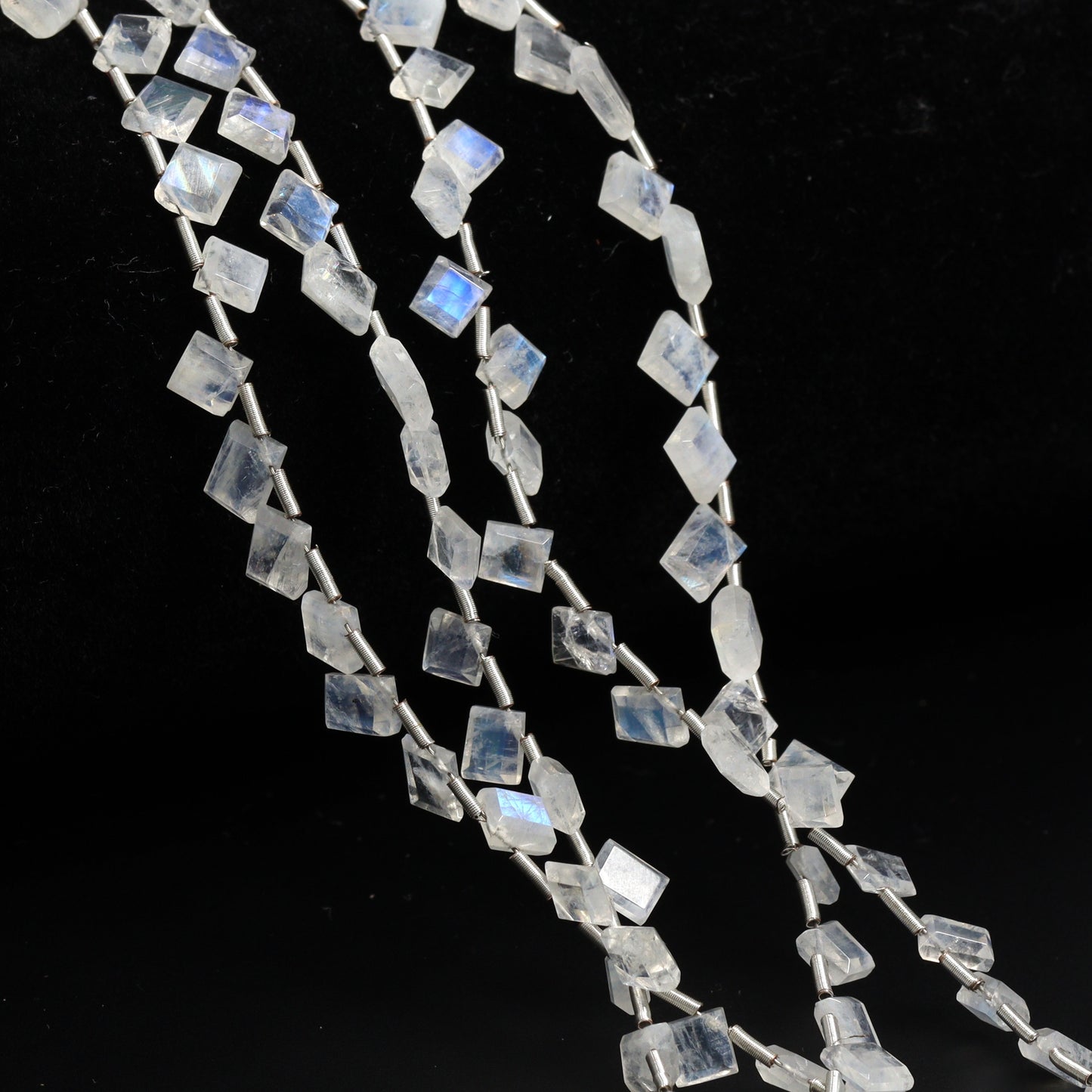 Rainbow Moonstone 5mm – 6mm Faceted Squares Bead Strand