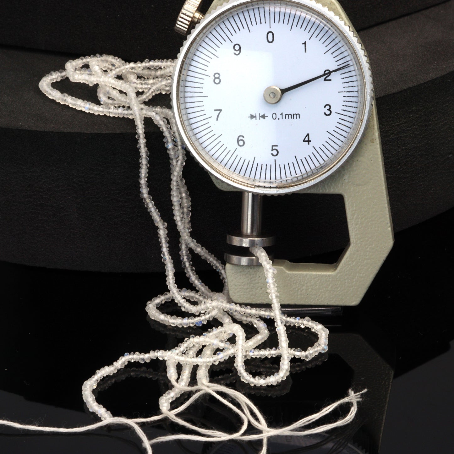 AA Blue Rainbow Moonstone 2mm Faceted Rondelles