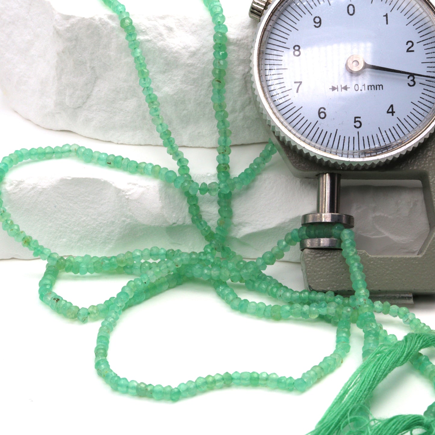 Chrysoprase 2.5mm Faceted Rondelles