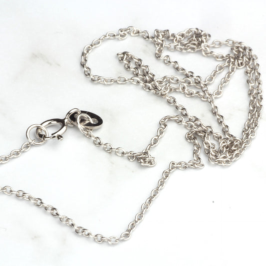 Sterling Silver Chain Necklace Cable Chain 925 Silver Necklace 1.2mm 18"