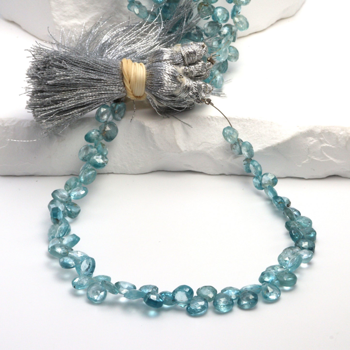 Blue Zircon 5mm Faceted Heart Shaped Briolettes