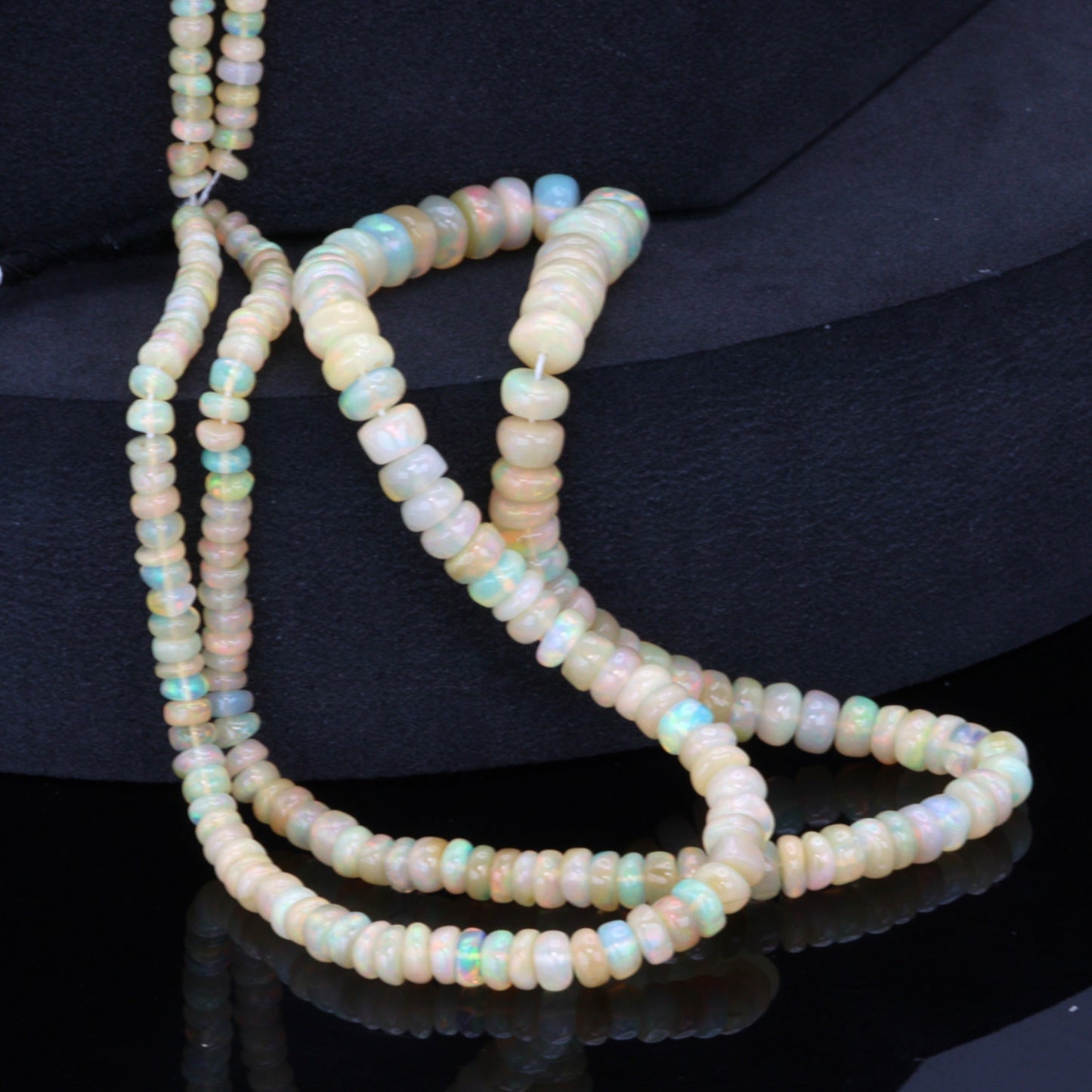 Yellow Ethiopian Opal 3mm Smooth Rondelles