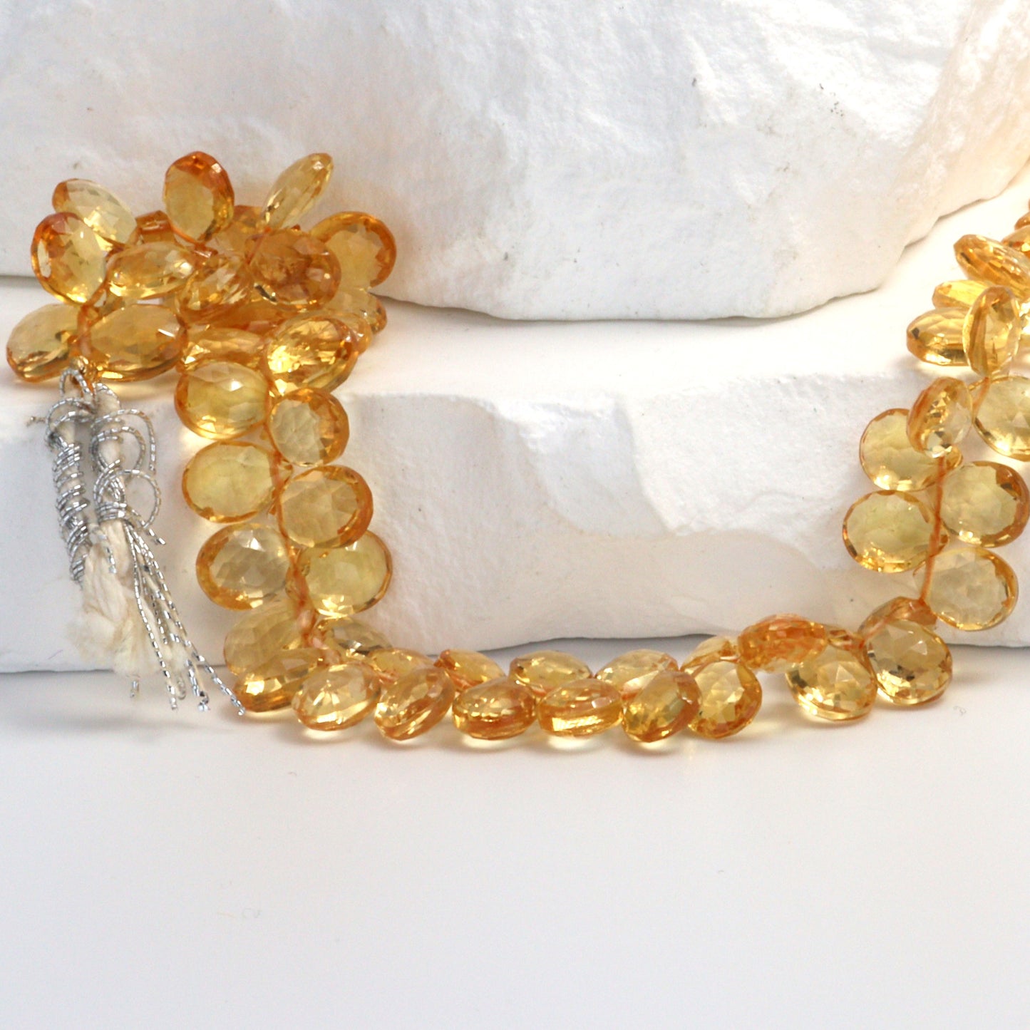 Yellow Citrine 7x5mm Faceted Pear Shaped Briolettes