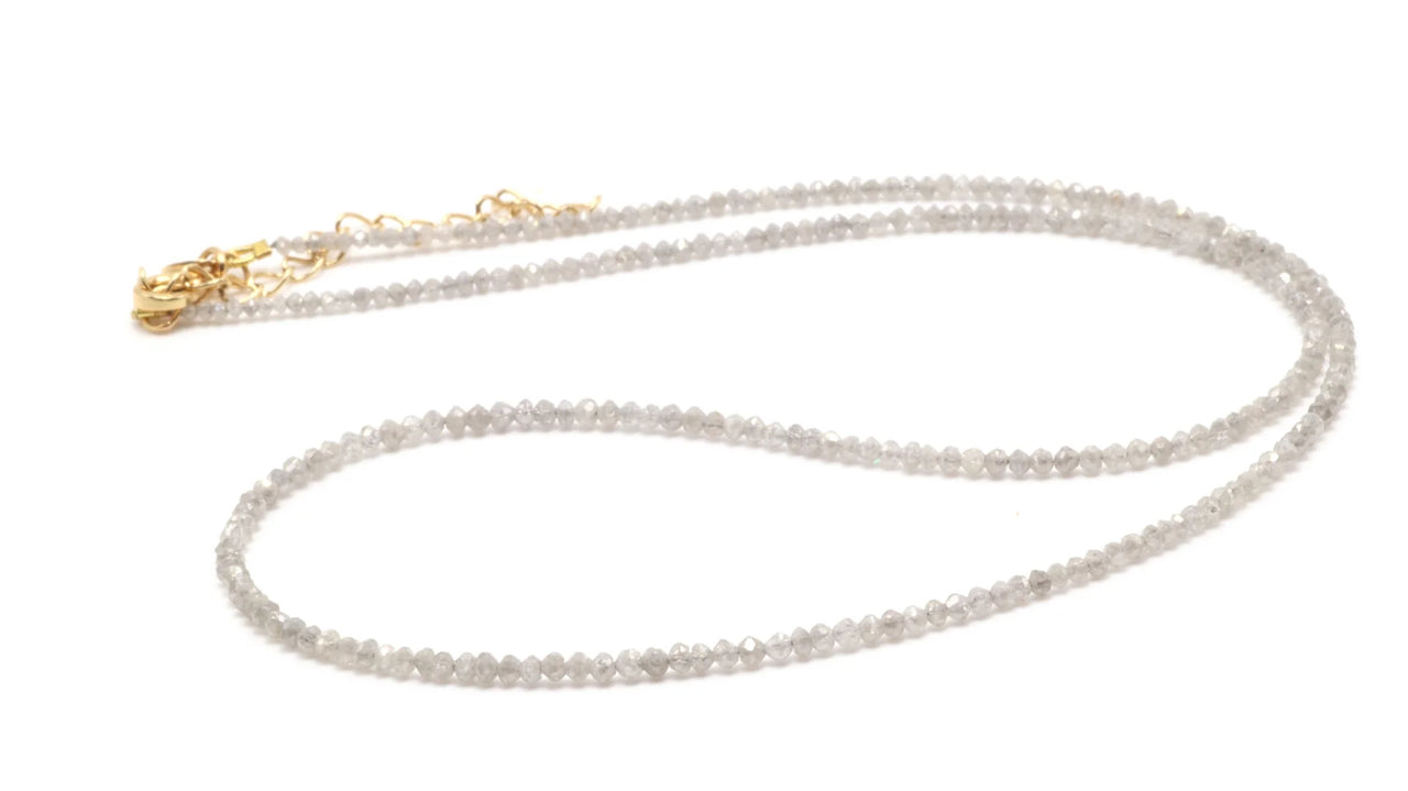 18k Gray Diamond Bead Necklace (~16ct )