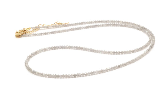 18k Gray Diamond Bead Necklace (~16ct )