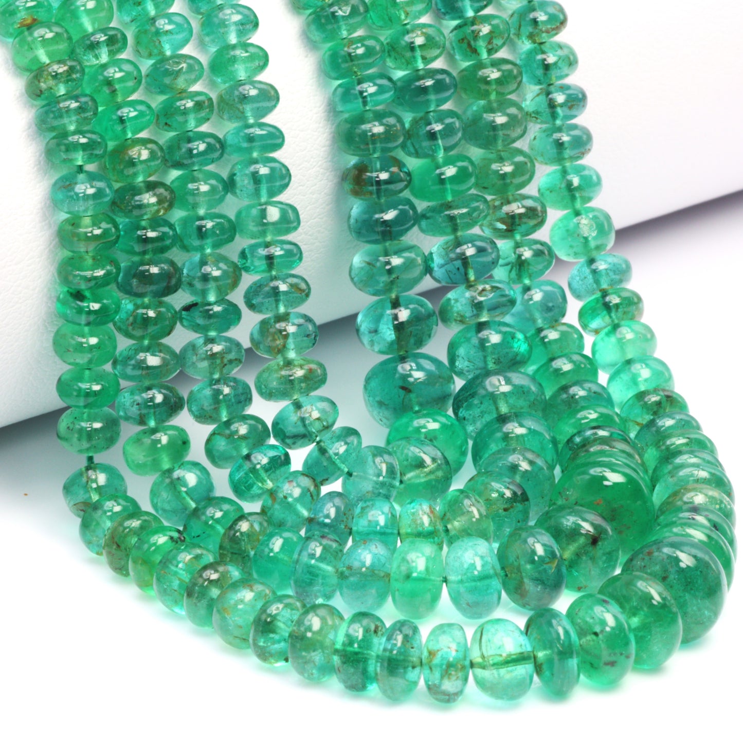 Green Emerald 4mm Smooth Rondelles