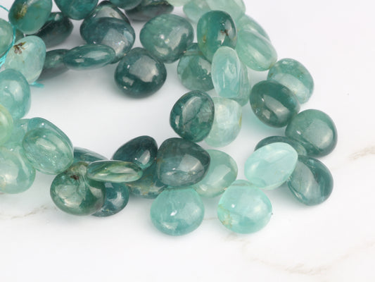 Ombre Blue Grandiderite 7mm Smooth Heart Shaped Briolettes