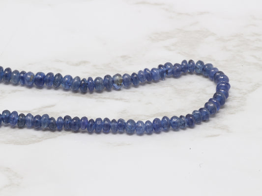 Cornflower Blue Sapphire 2mm Smooth Rondelles Bead Strand