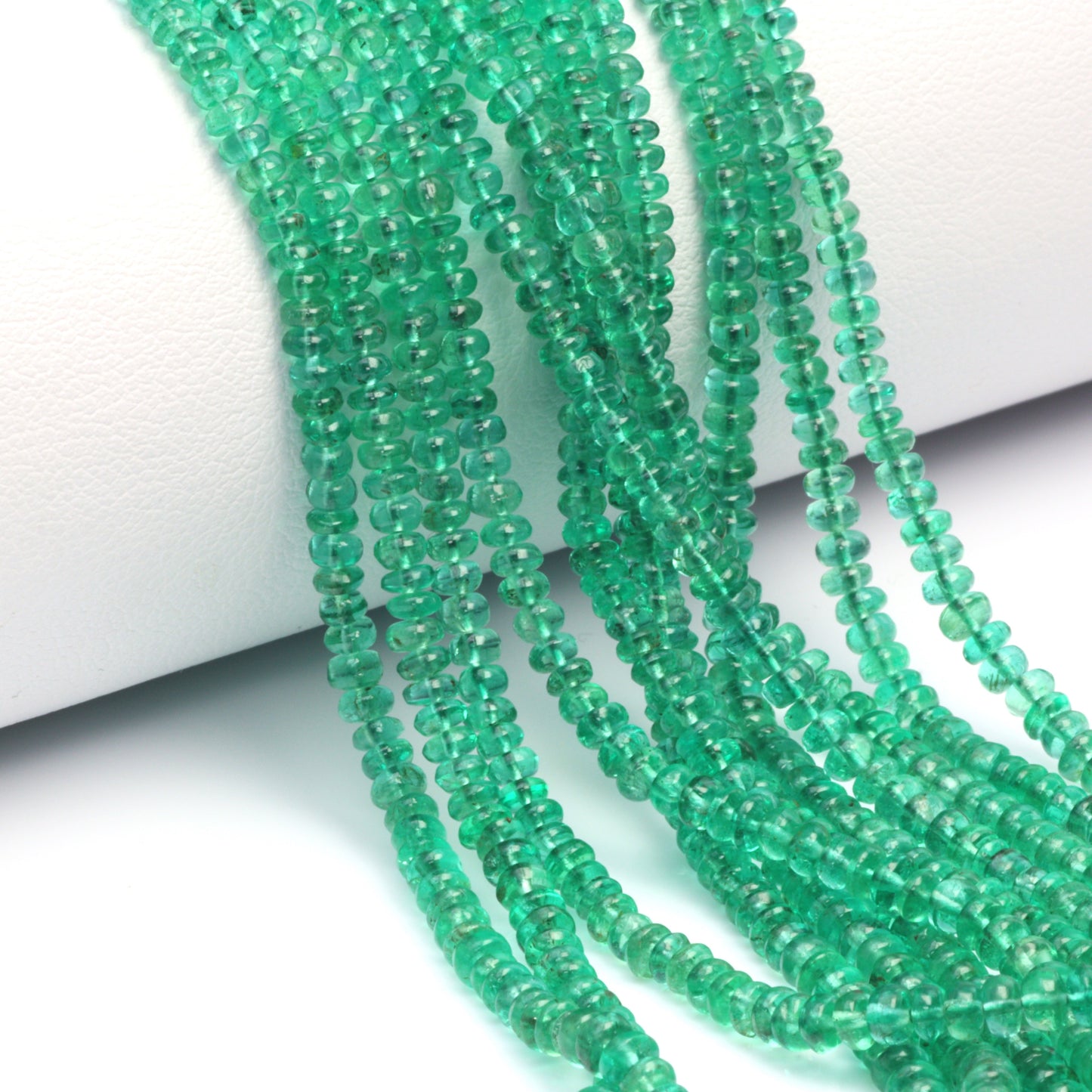 Green Emerald 2.2mm - 3mm Smooth Rondelles Bead Strand