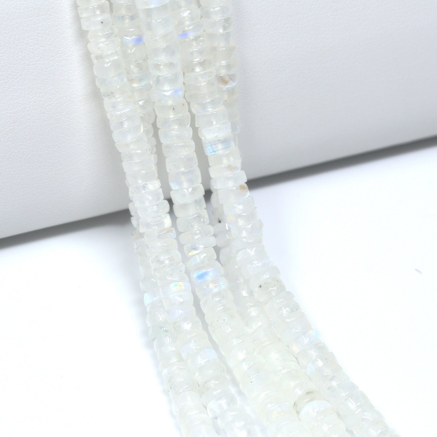 Rainbow Moonstone 4mm Smooth Tires Bead Strand