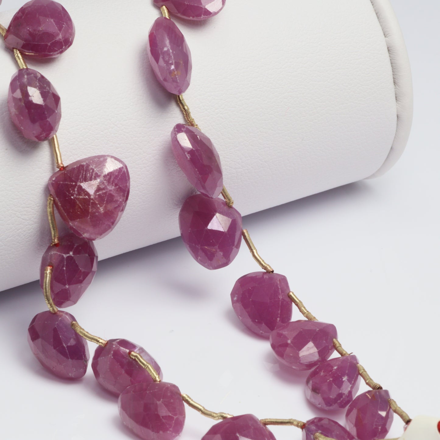 Red Ruby 9mm Faceted Heart Shaped Briolettes