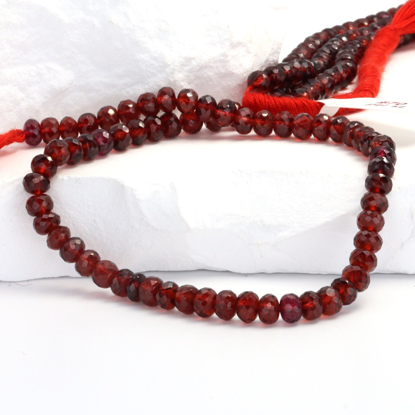 Red Garnet 4.5mm Faceted Rondelles