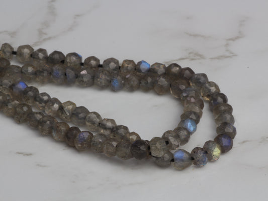 Blue Labradorite 3mm Faceted Rondelles