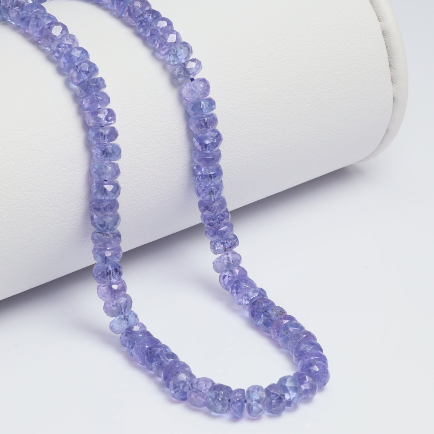 Blue Tanzanite 4mm - 5mm Hand Faceted Rondelles Bead Strand