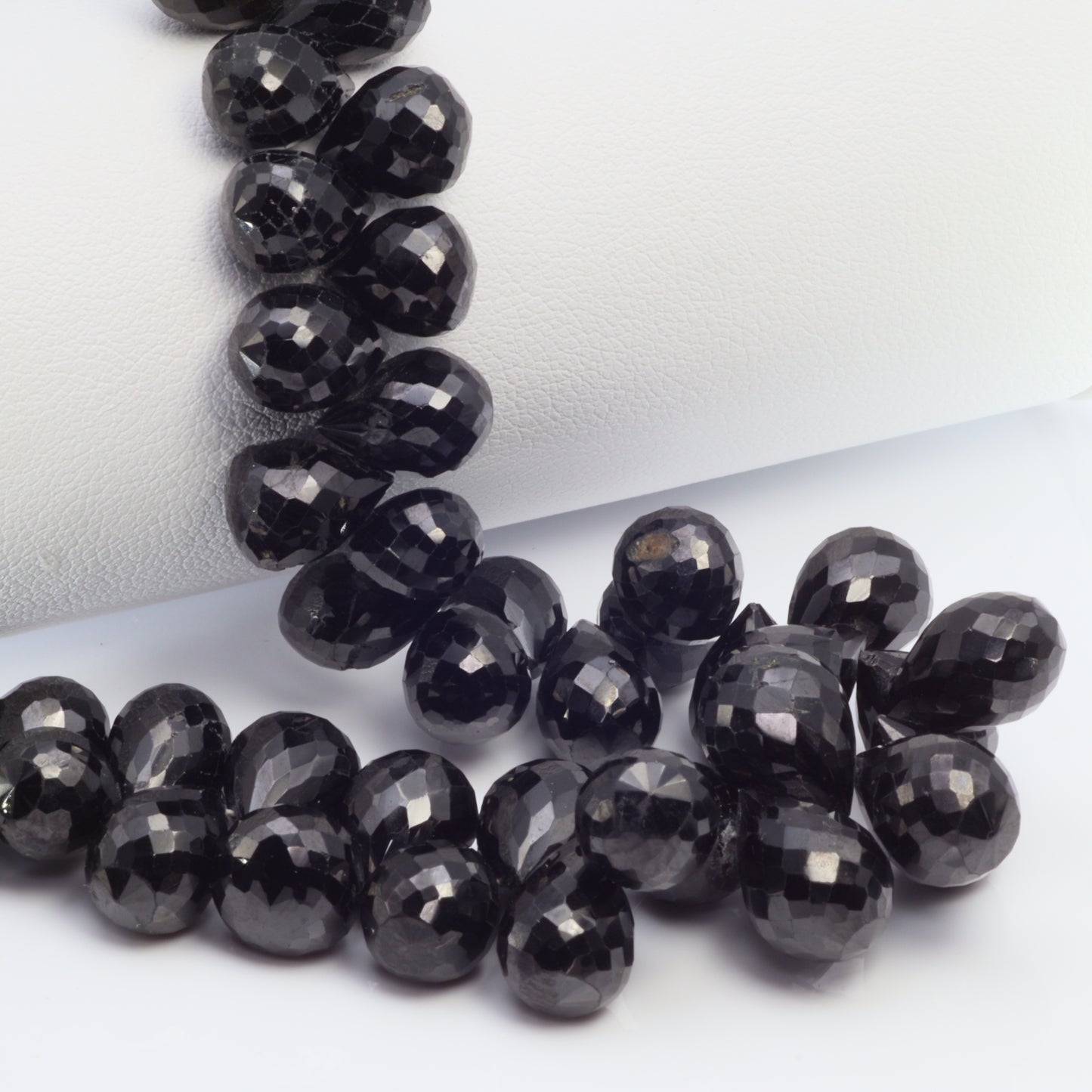 Black Spinel 11x7mm Faceted Teardrop Briolettes