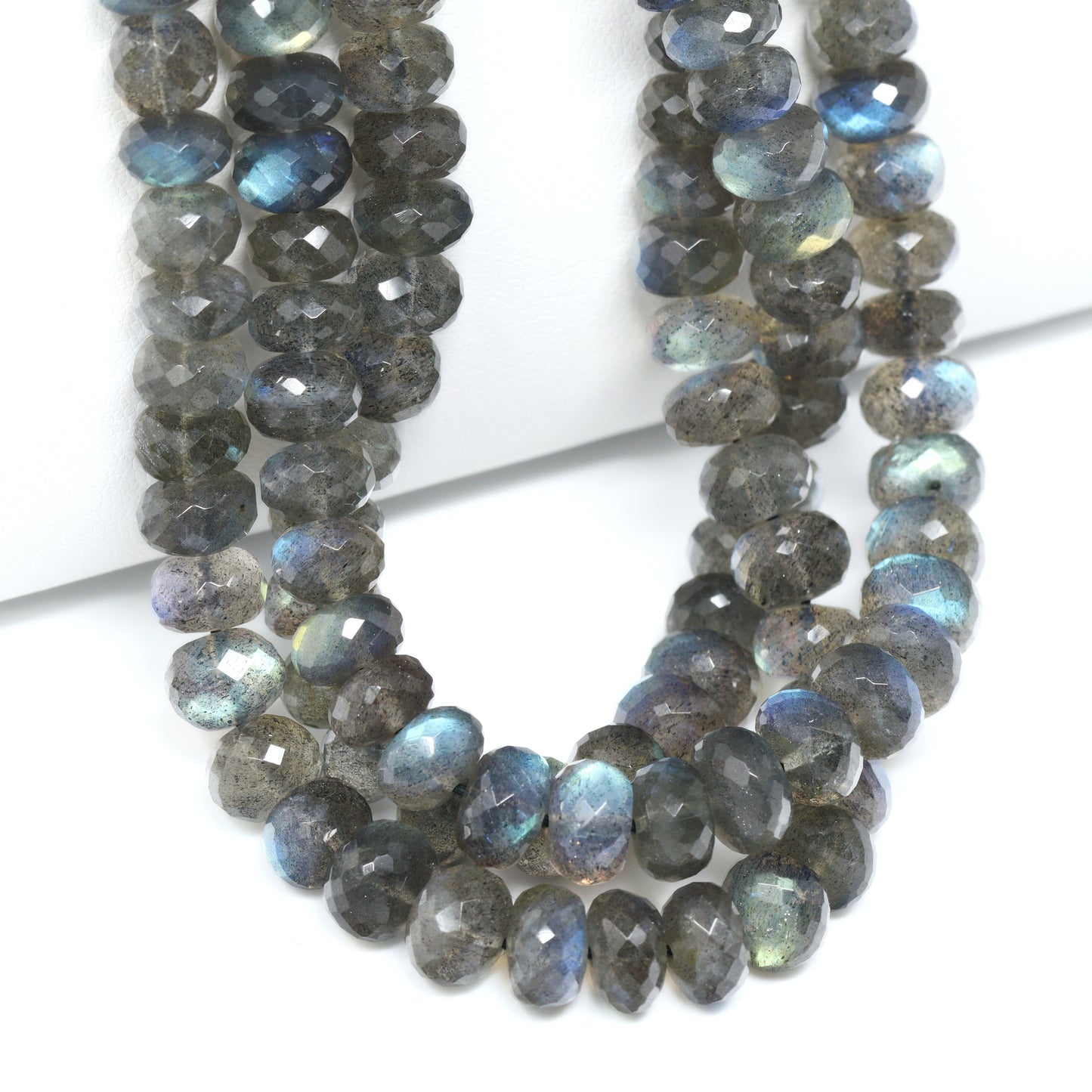 AAA Blue Labradorite 7mm – 8mm Faceted Rondelles Bead Strand
