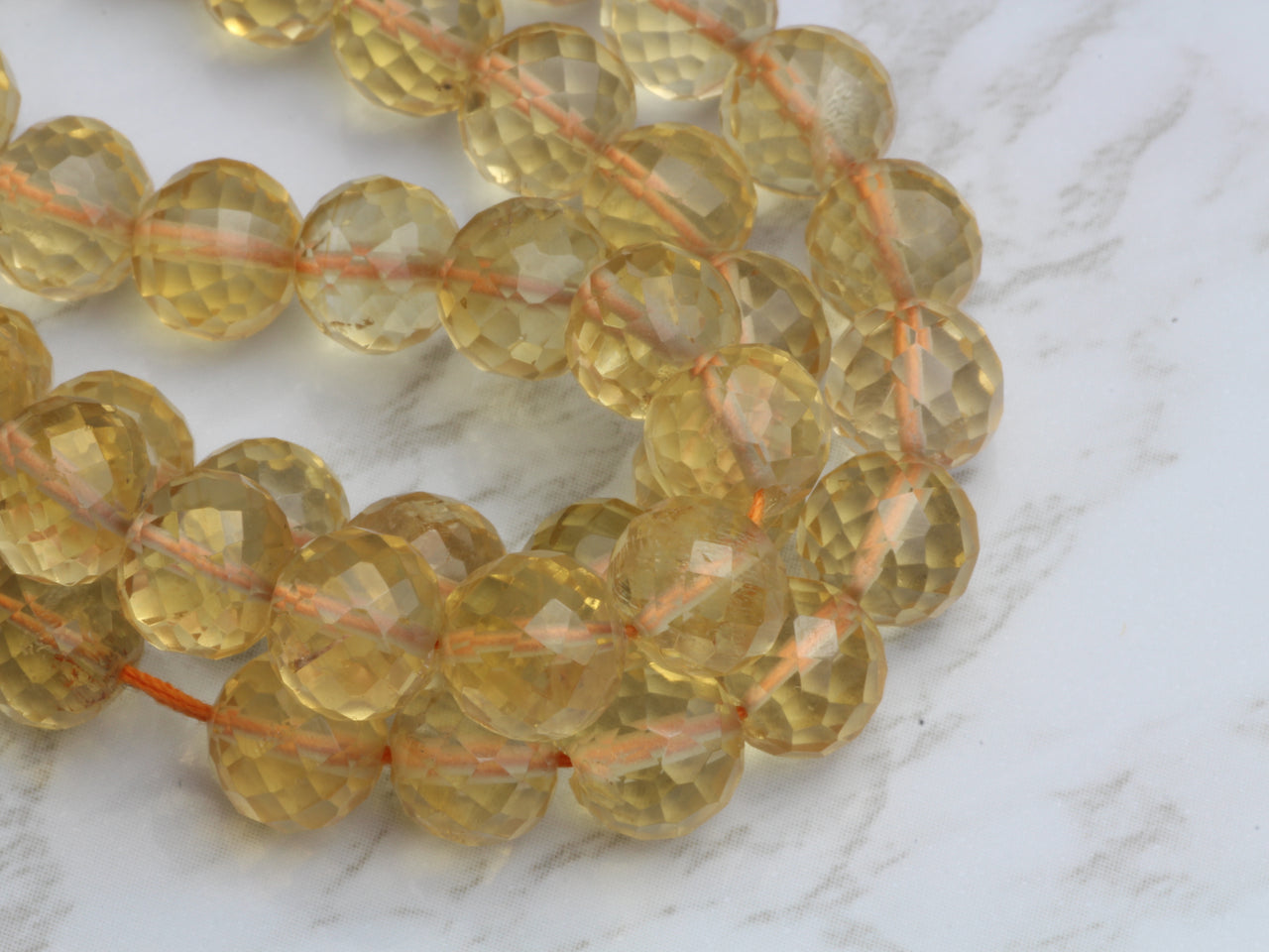 Yellow Citrine 6.5mm Faceted Rounds