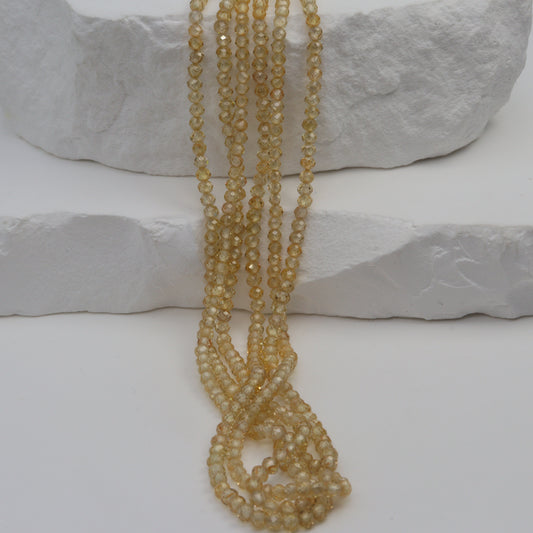 Yellow Zircon 2.5mm Faceted Rondelles