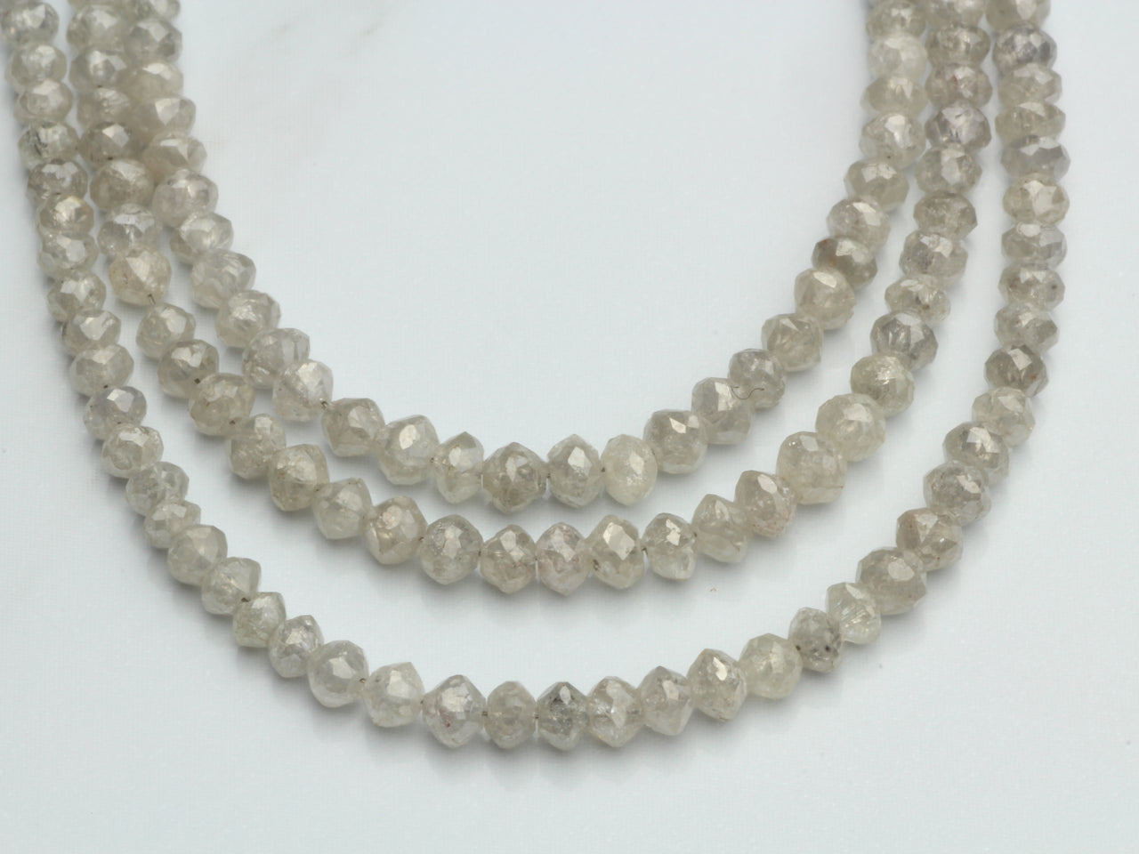 Gray Diamond 2.2mm Faceted Rondelles