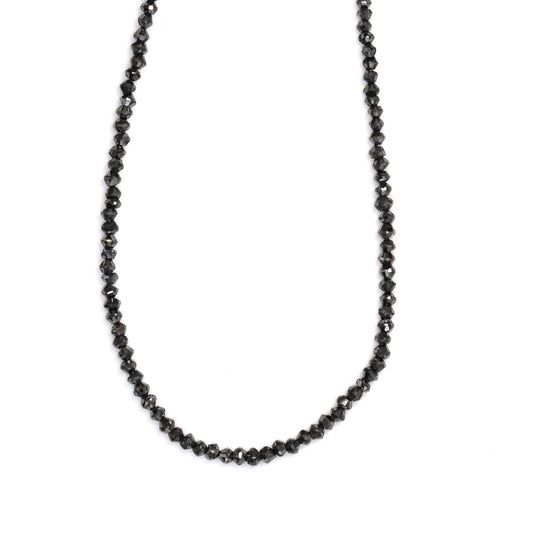 Black Diamond 2mm - 2.5mm Hand Faceted Rondelles Bead Strand