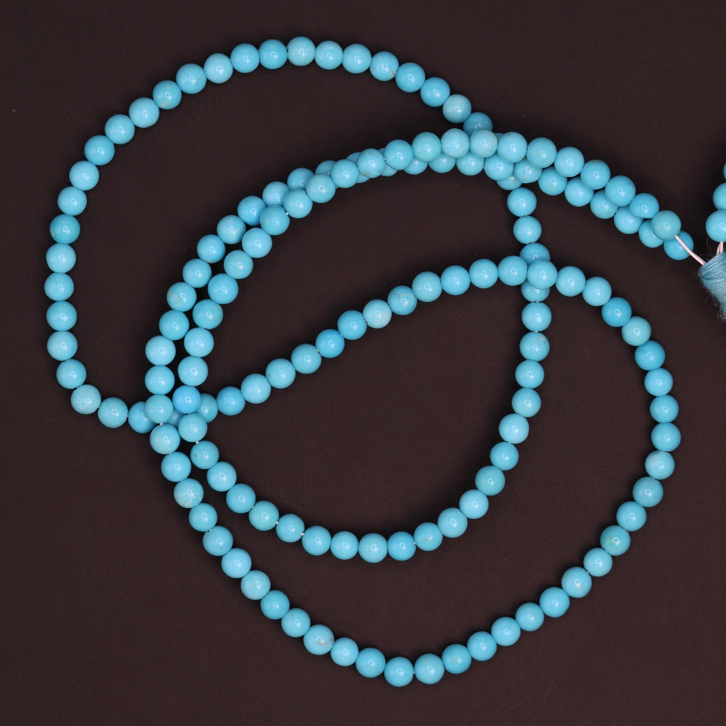 Sleeping Beauty Turquoise 3mm Smooth Rounds Bead Strand