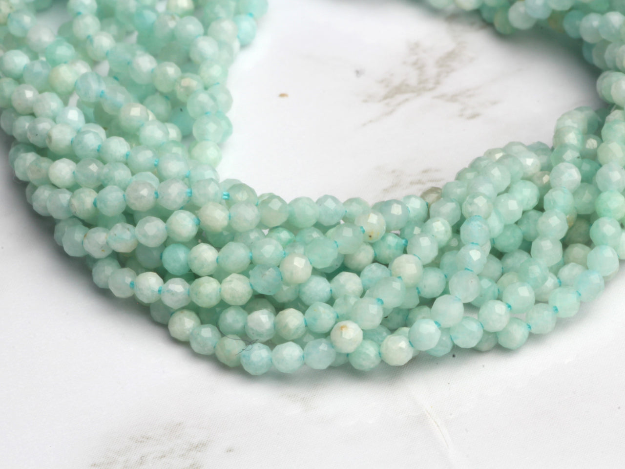Light Blue Amazonite 2mm Faceted Rounds