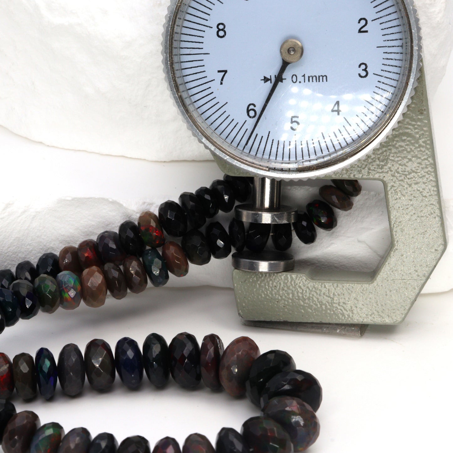 Black Ethiopian Opal 5mm Faceted Rondelles