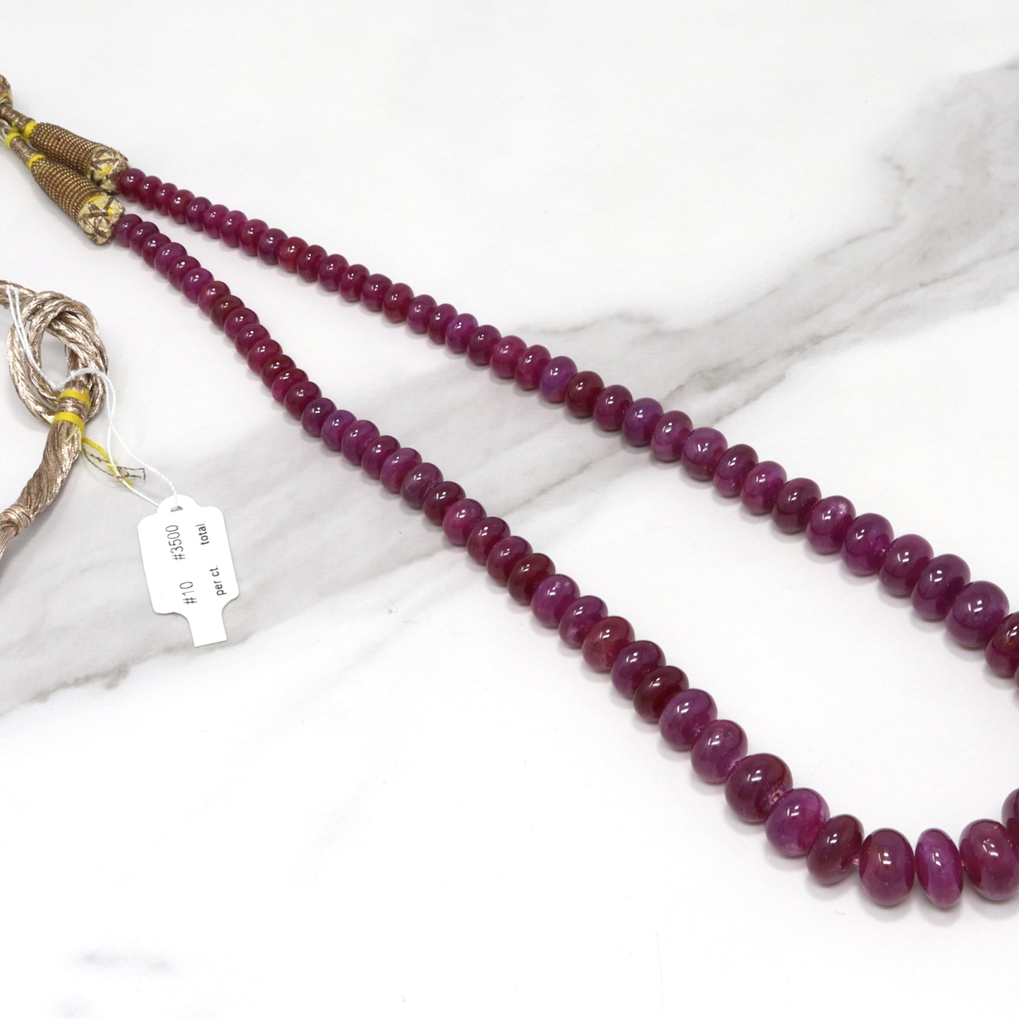 Red Ruby 6mm - 10mm Smooth Rondelles 1 Strand Bead Necklace