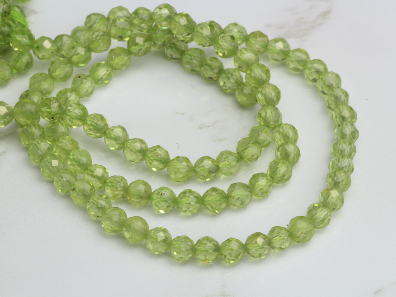 Green Peridot 3mm Faceted Rounds