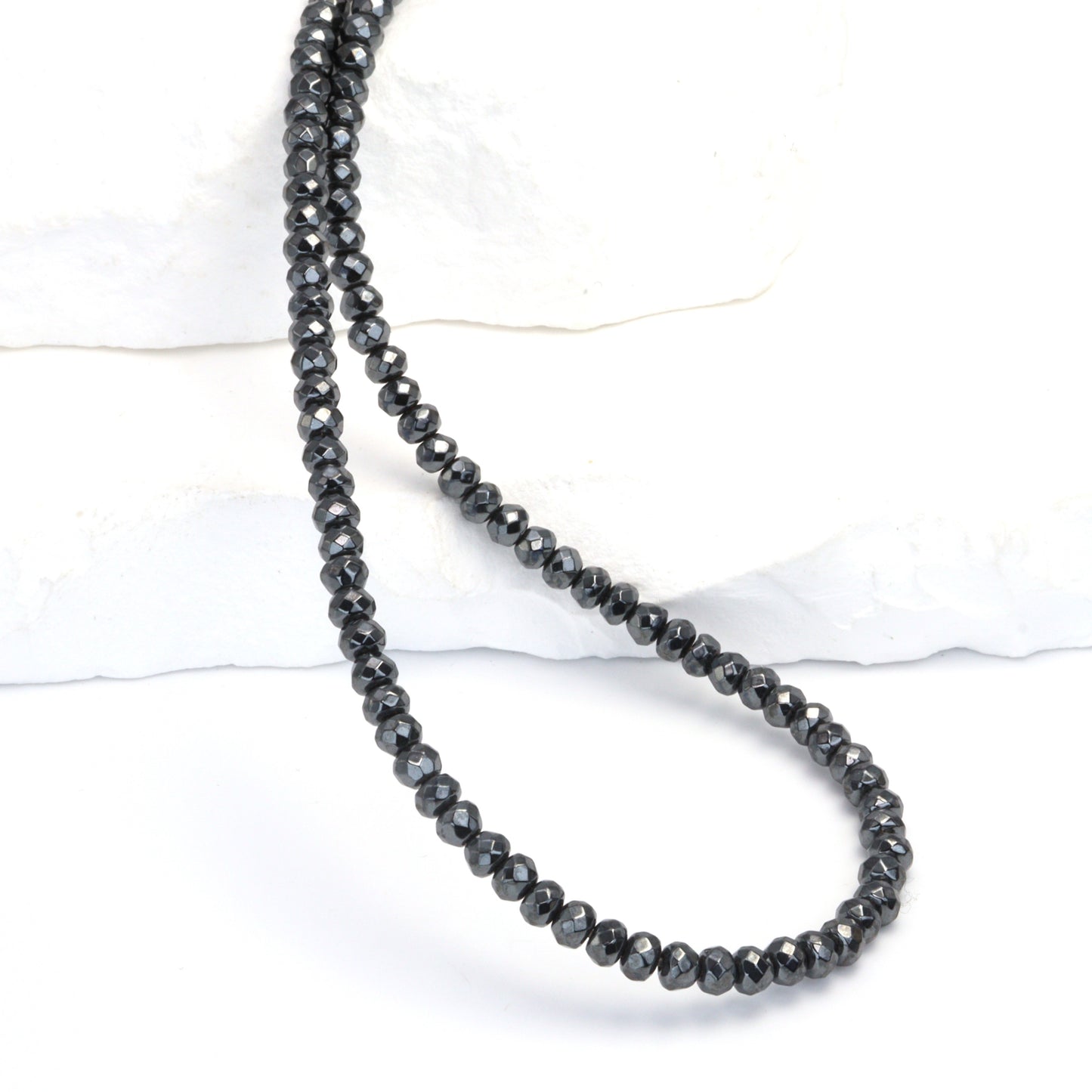 Gunmetal Hematite 4mm Faceted Rondelles Bead Strand