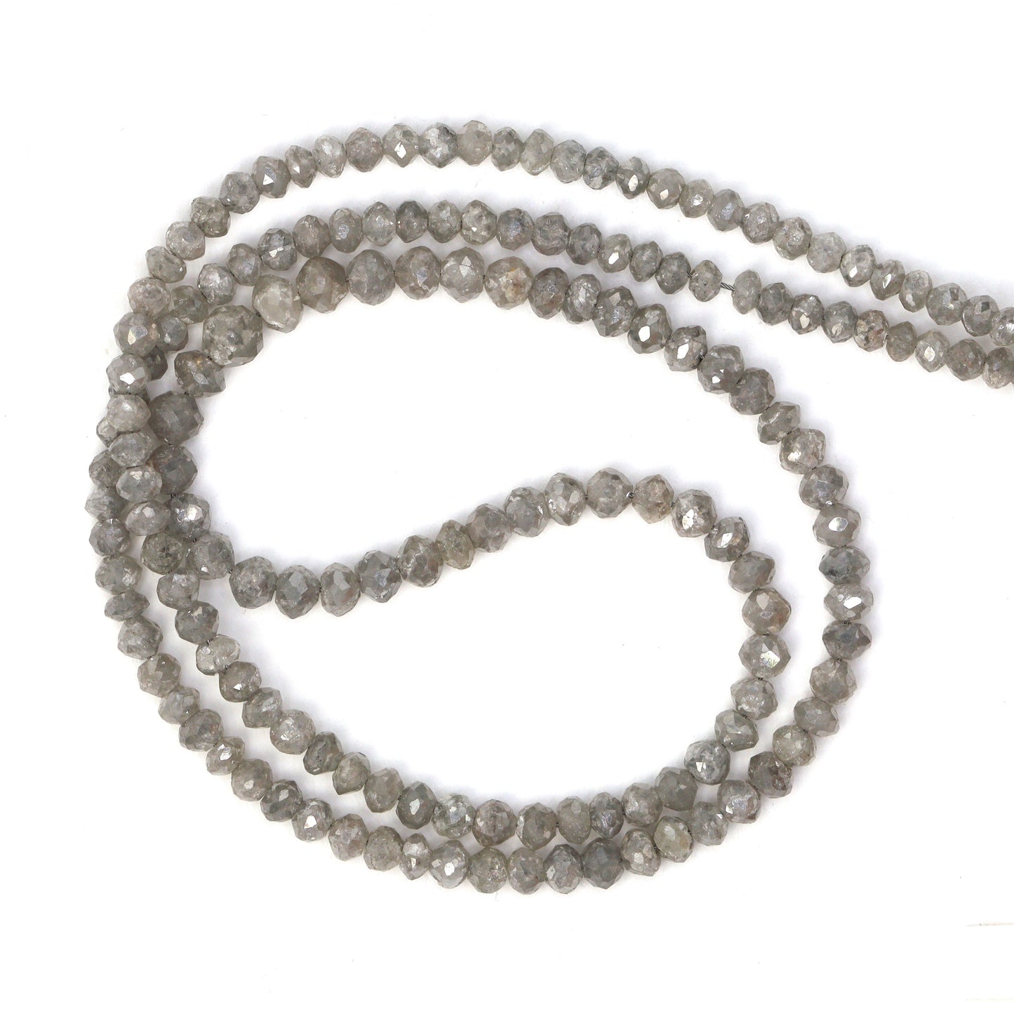 Gray Diamond 2.7mm Faceted Rondelles