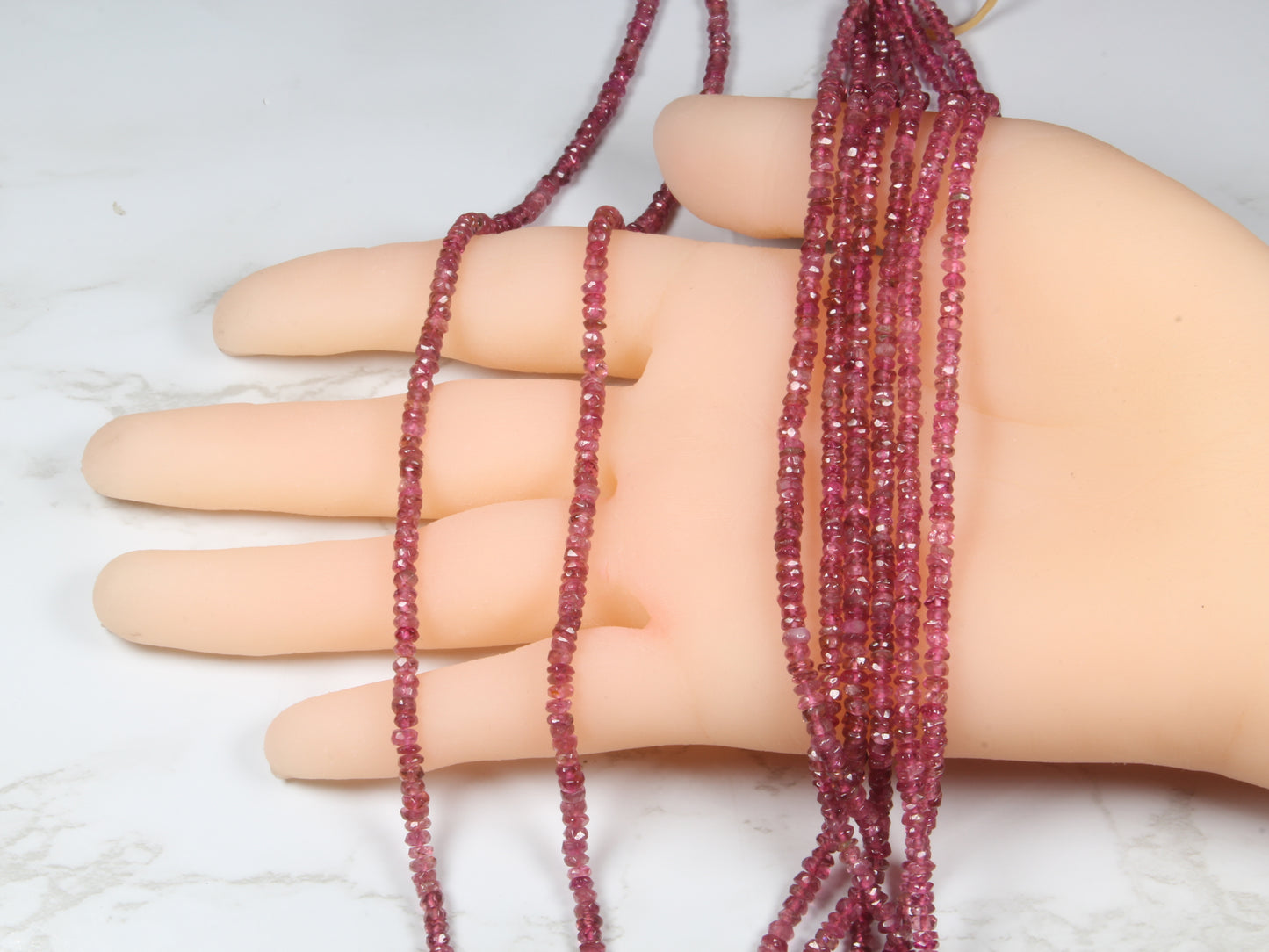 Pink Tourmaline 3mm Faceted Rondelles