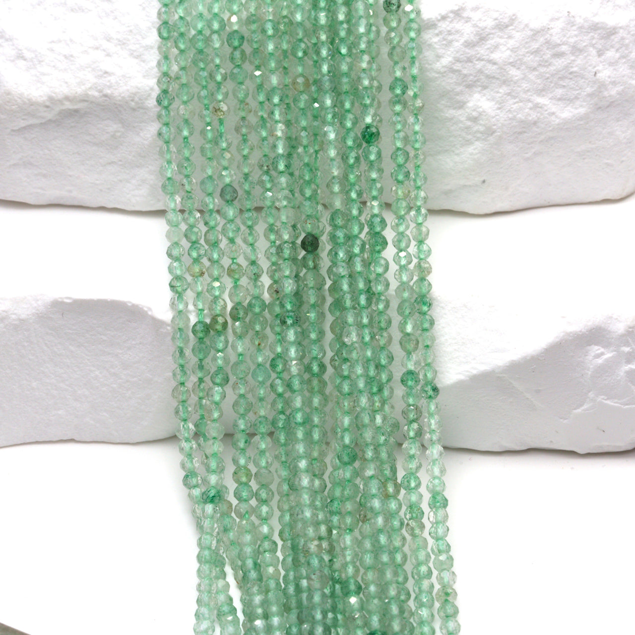 Green Amethyst 2mm Faceted Rounds