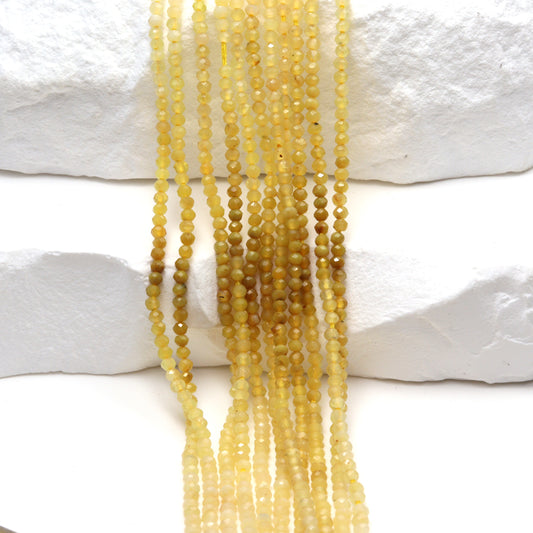 Ombre Yellow Agate 2mm Faceted Rounds