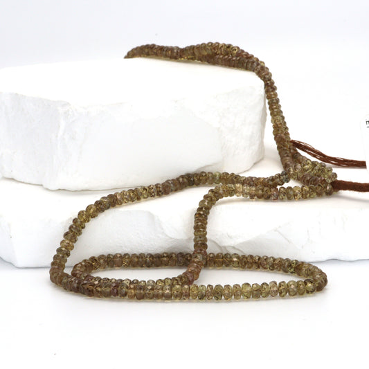 Color Change Garnet 4mm Hand Faceted Rondelles Bead Strand