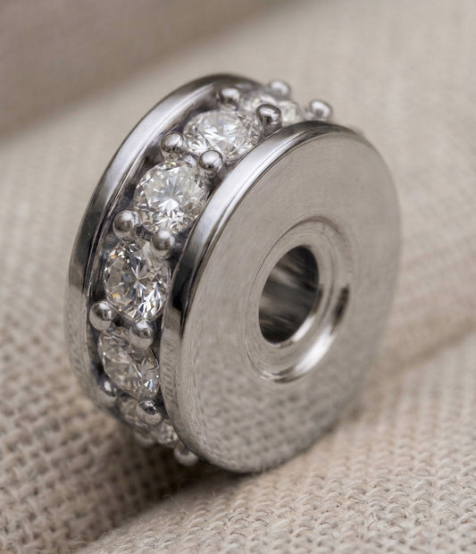 18k White Gold White Diamond 0.06ct Diamond Rondelle finding, alternate view 2