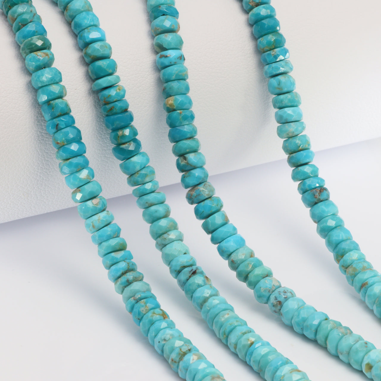 Ombre Natural Blue Turquoise 5mm Faceted Rondelles