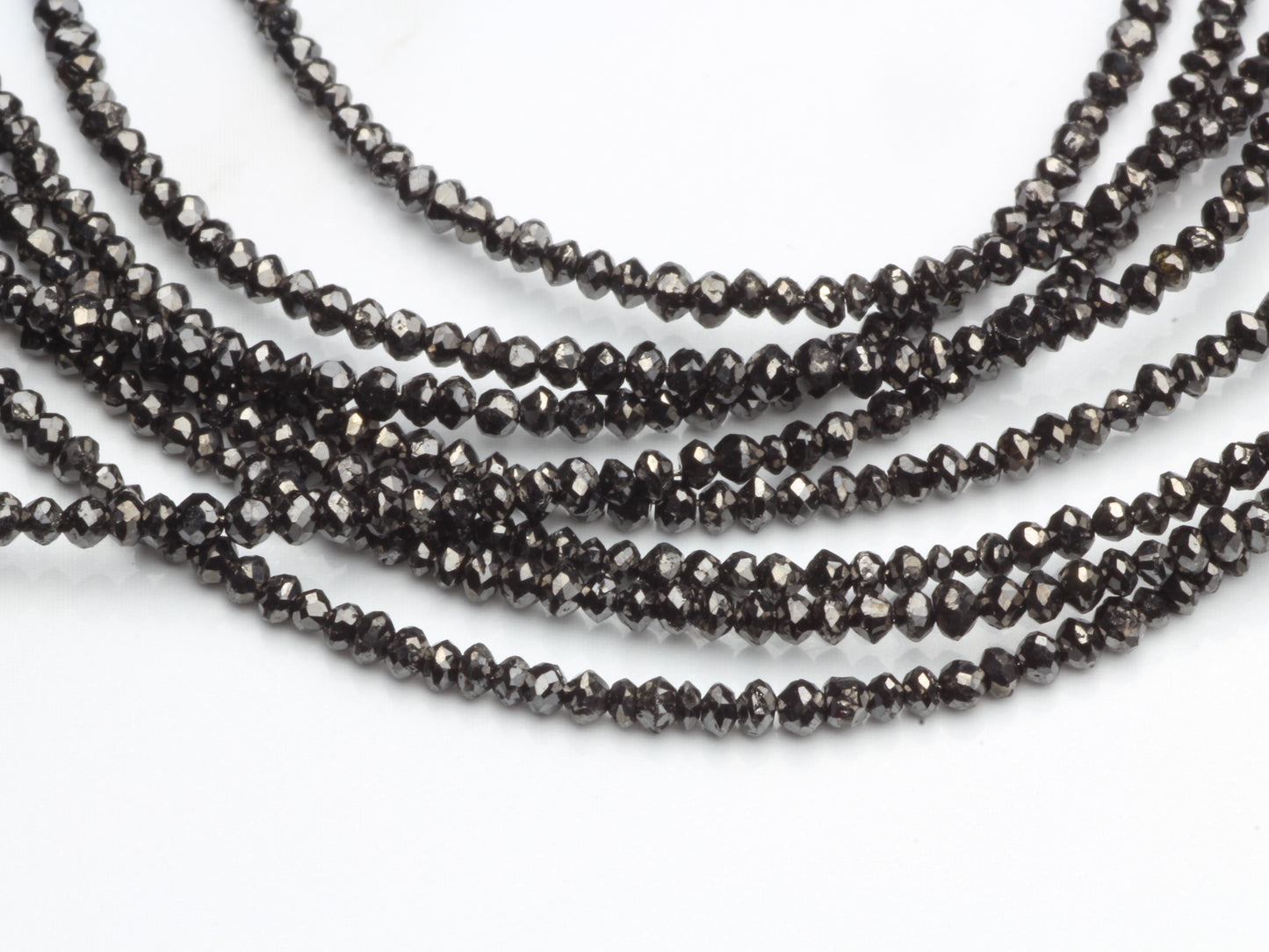 Black Diamond 2mm Faceted Rondelles