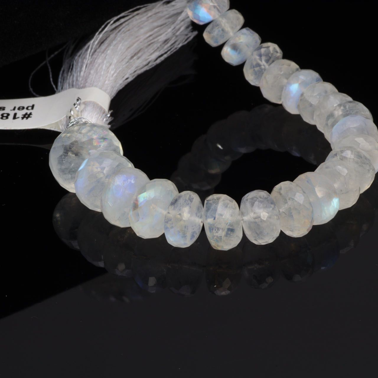 Blue Rainbow Moonstone 8mm Faceted Rondelles