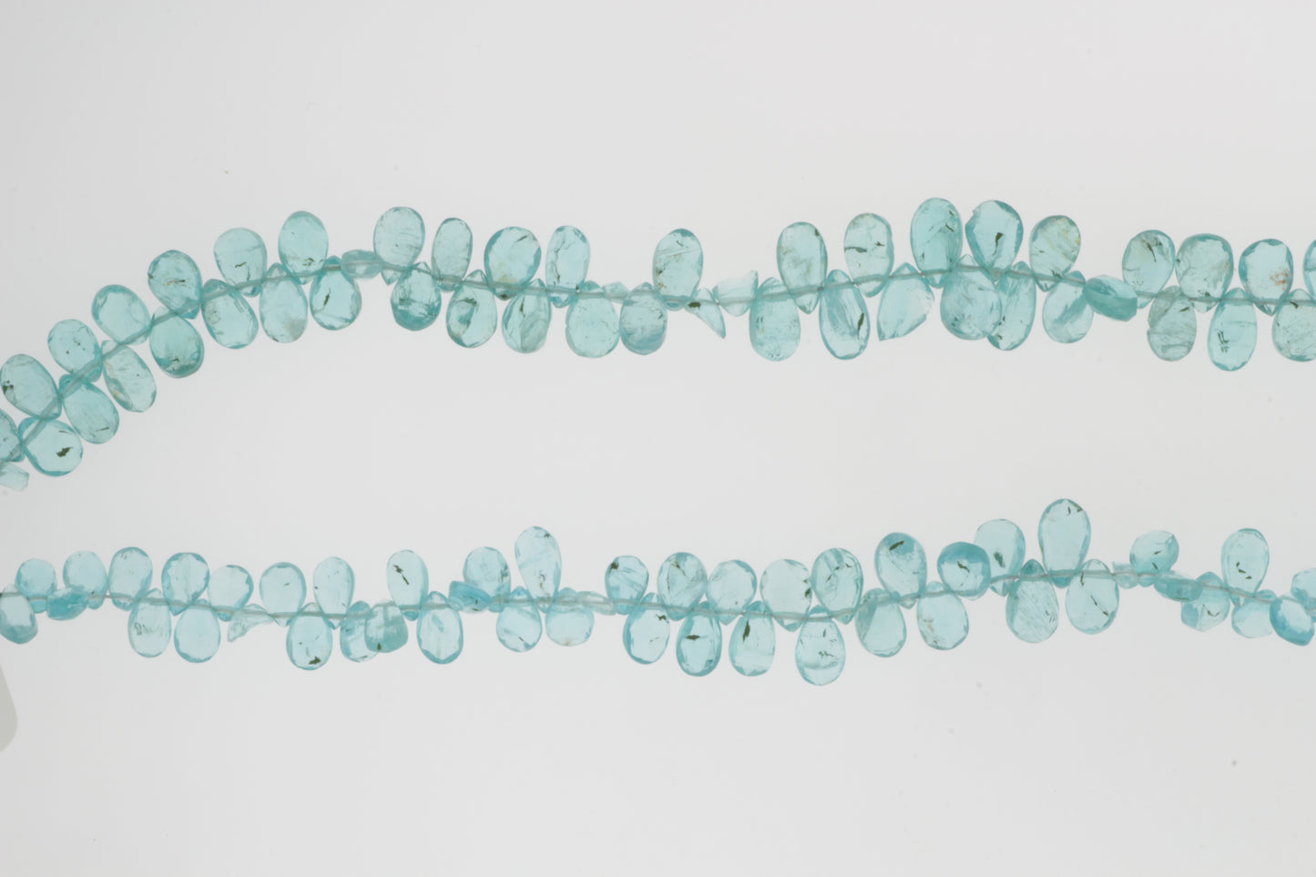 Sea Blue Apatite 6x4mm Faceted Pear Shaped Briolettes
