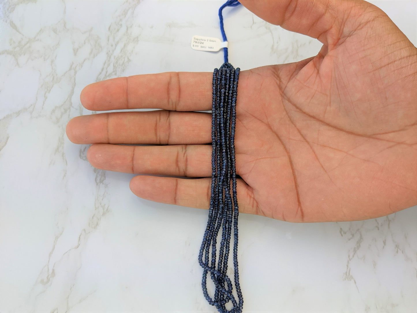 Navy Blue Sapphire 2.5mm Faceted Rondelles