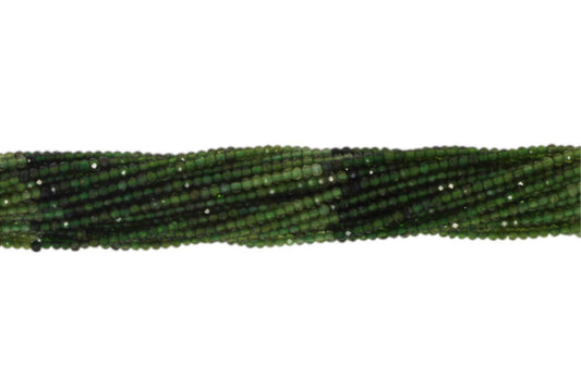 Ombre Green Tourmaline 2.5mm Faceted Rounds