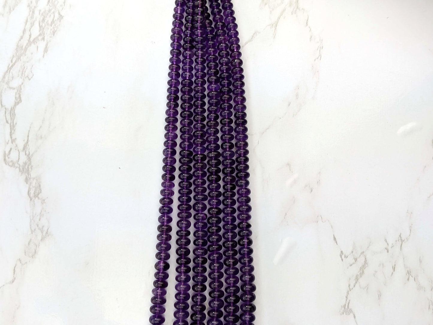 Purple Amethyst 5mm Smooth Rondelles