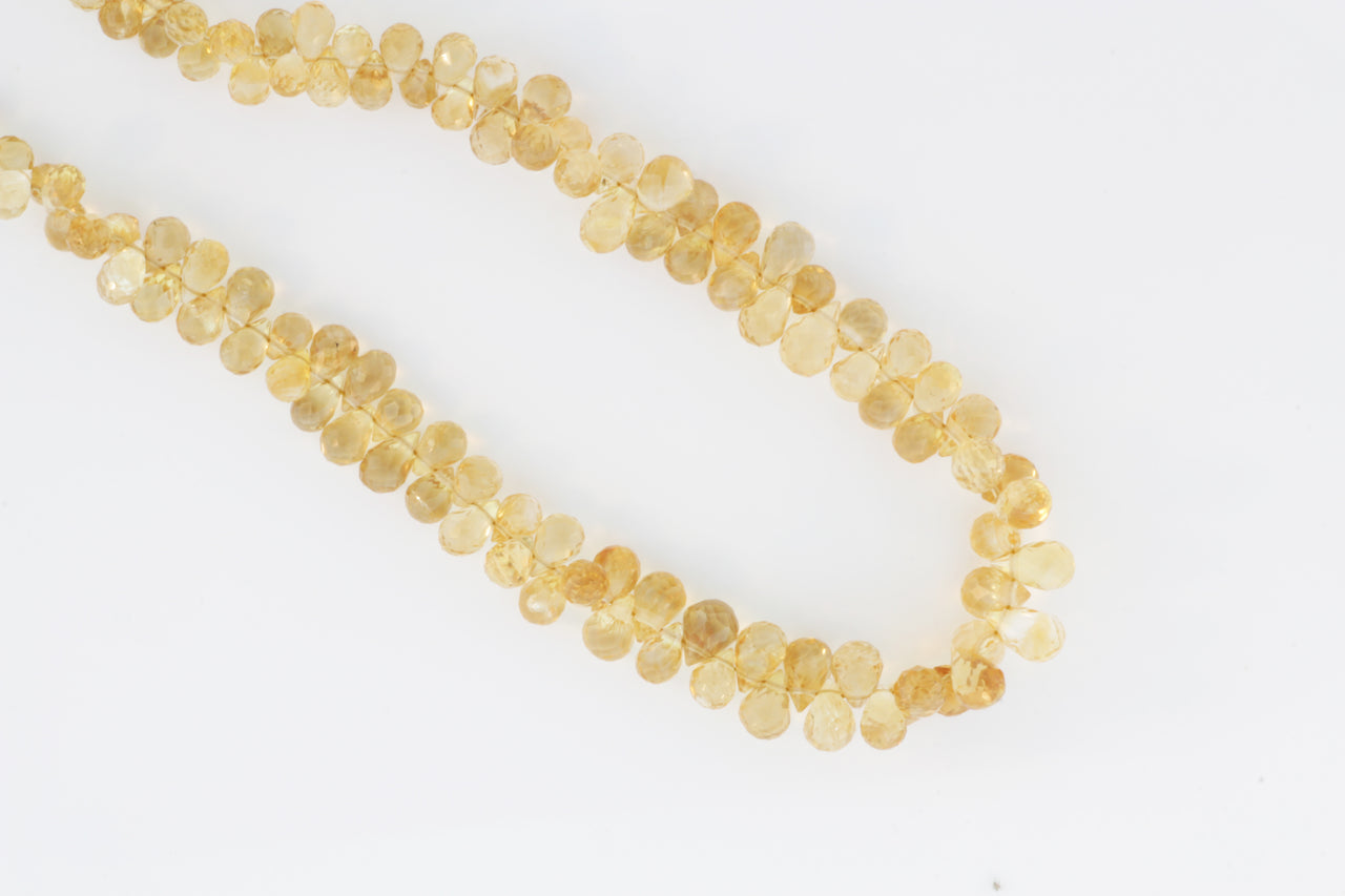 Yellow Citrine 6x4mm Faceted Teardrop Briolettes