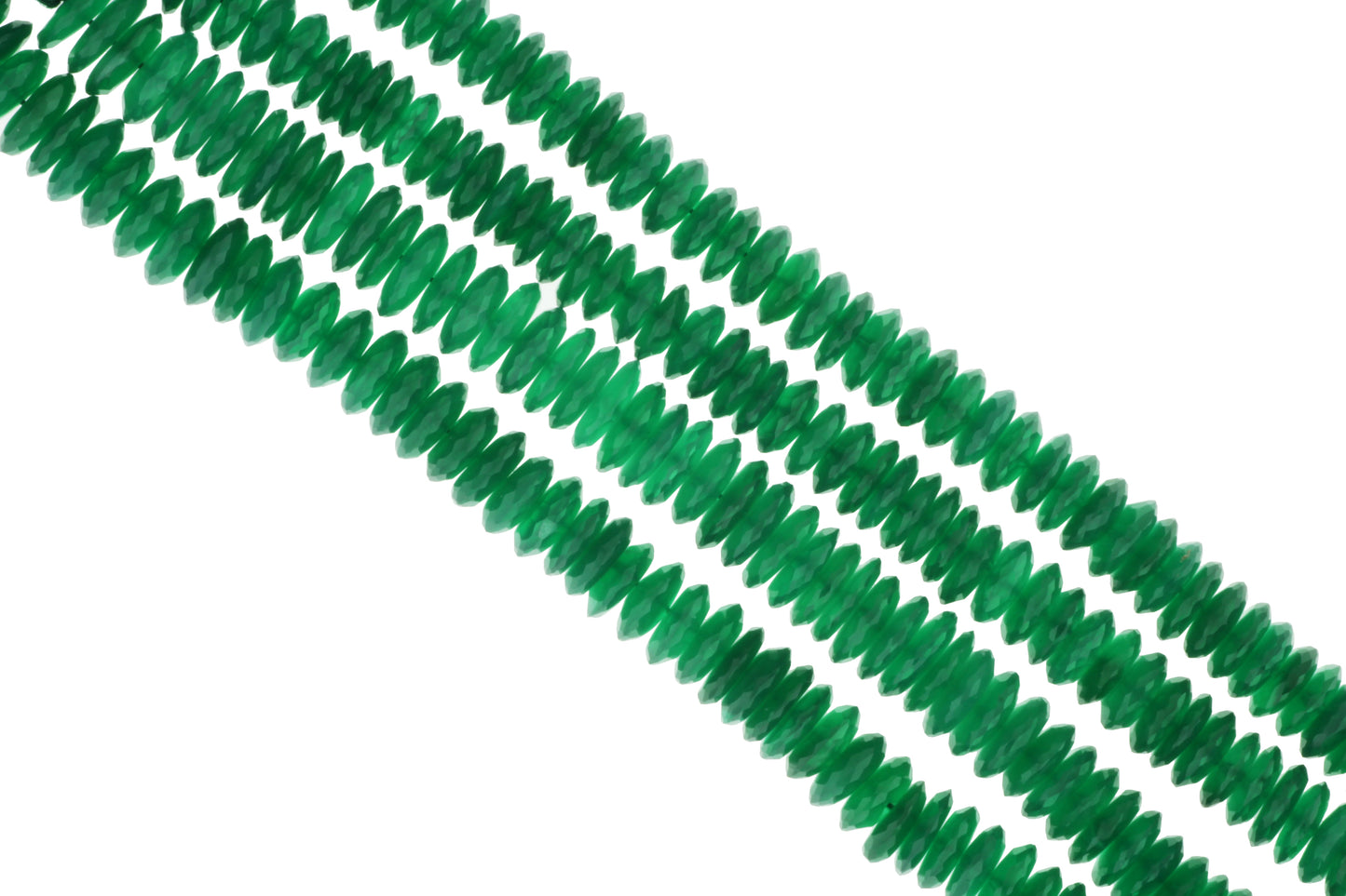 Green Onyx 8mm German Cut Faceted Rondelles