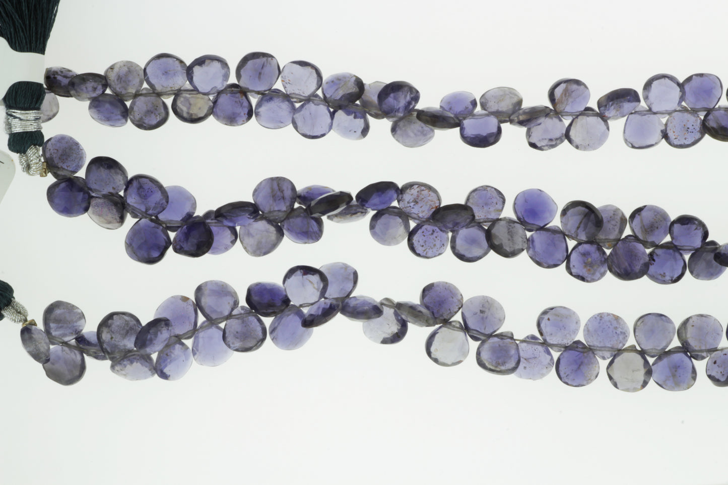 Blue Iolite 9mm Faceted Heart Shaped Briolettes